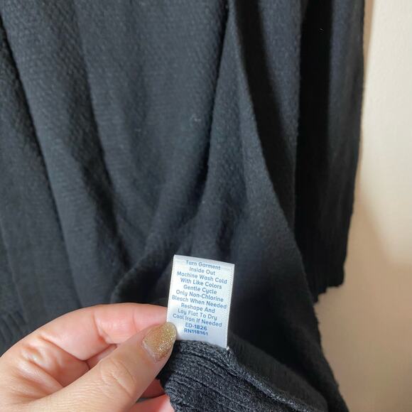 Allison Joy Black Waffle Long Cardigan Size Small Evereve - Picture 5 of 6